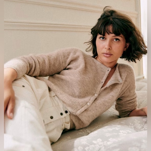 Sezane GASPARD CARDIGAN in light beige - Picture 3 of 10